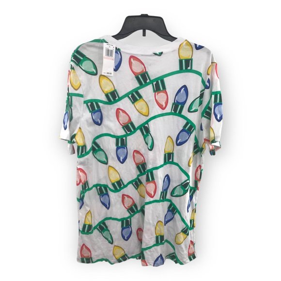 Mighty Fine Women's Plus Size 2X White Christmas Tree Holiday Lights Top NWT - Picture 2 of 4